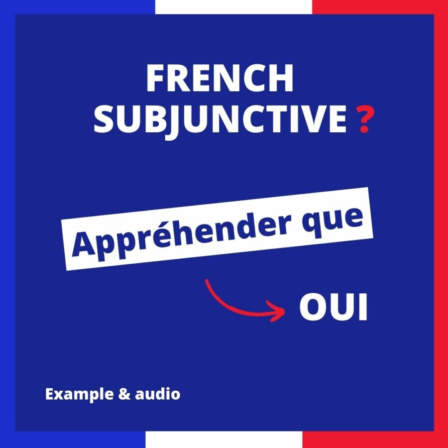 Appréhender que French Subjunctive