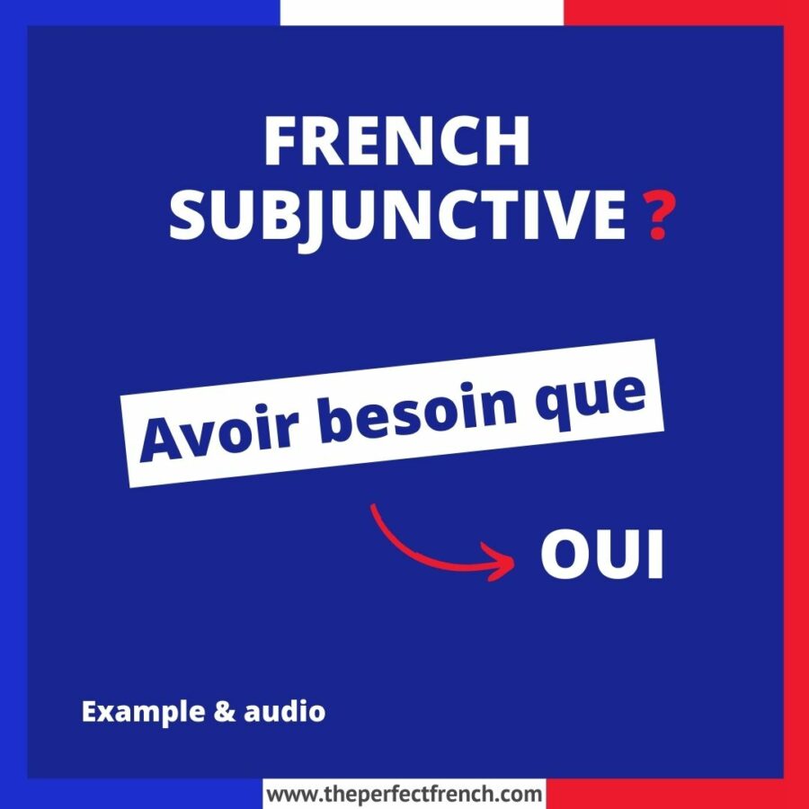 Avoir besoin que French Subjunctive