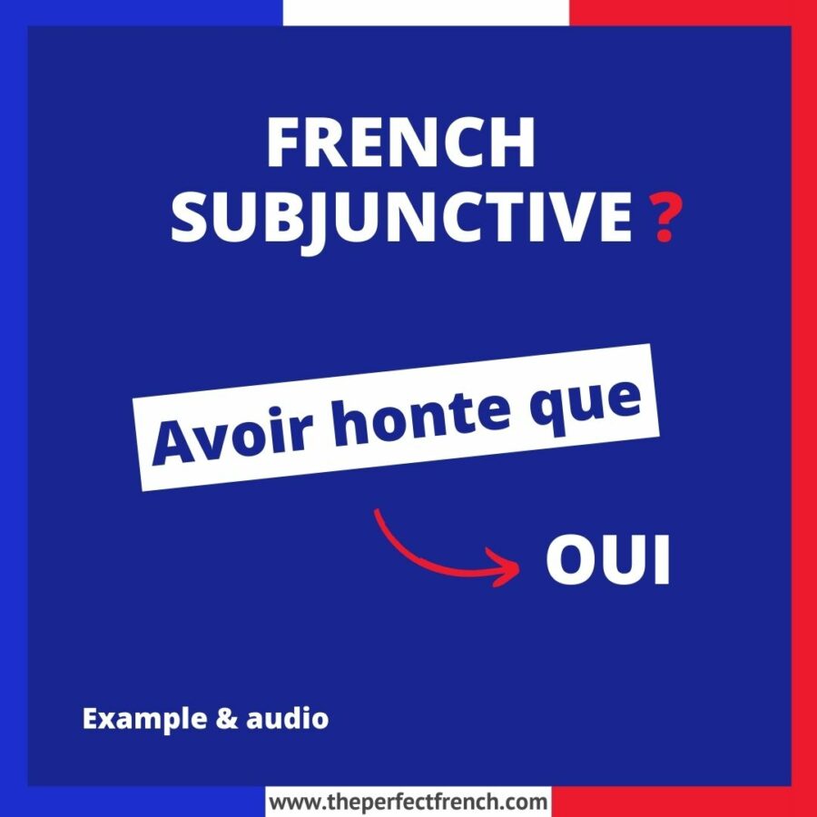 Avoir honte que French Subjunctive