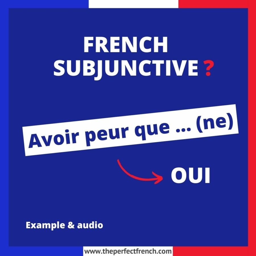 Avoir peur que ... (ne) French Subjunctive