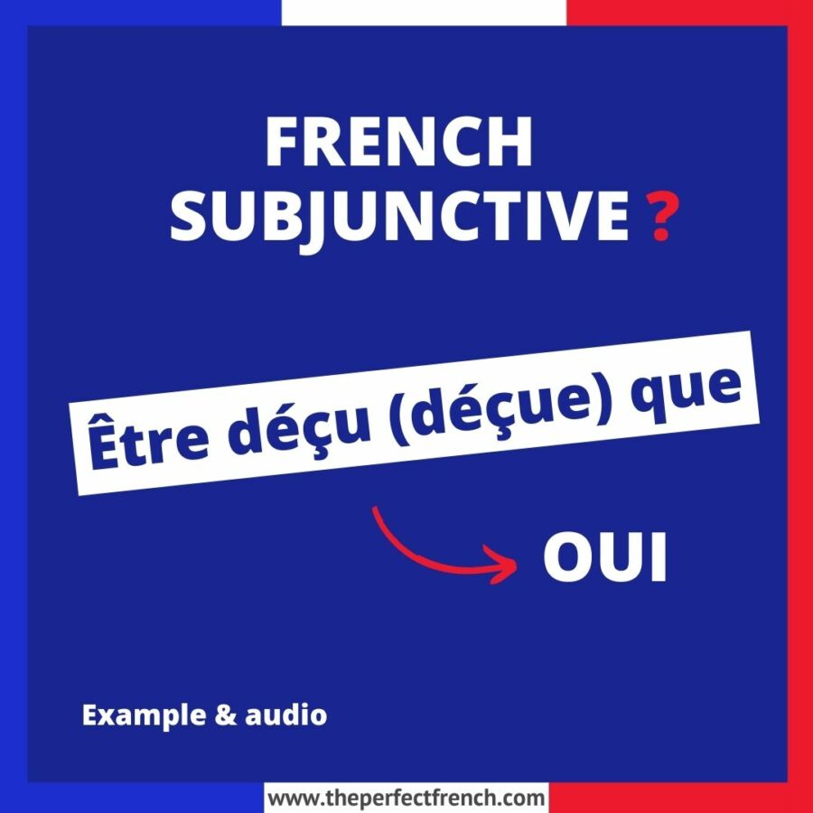 Être déçu (déçue) que French Subjunctive