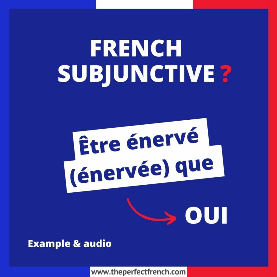 Être énervé (énervée) que French Subjunctive