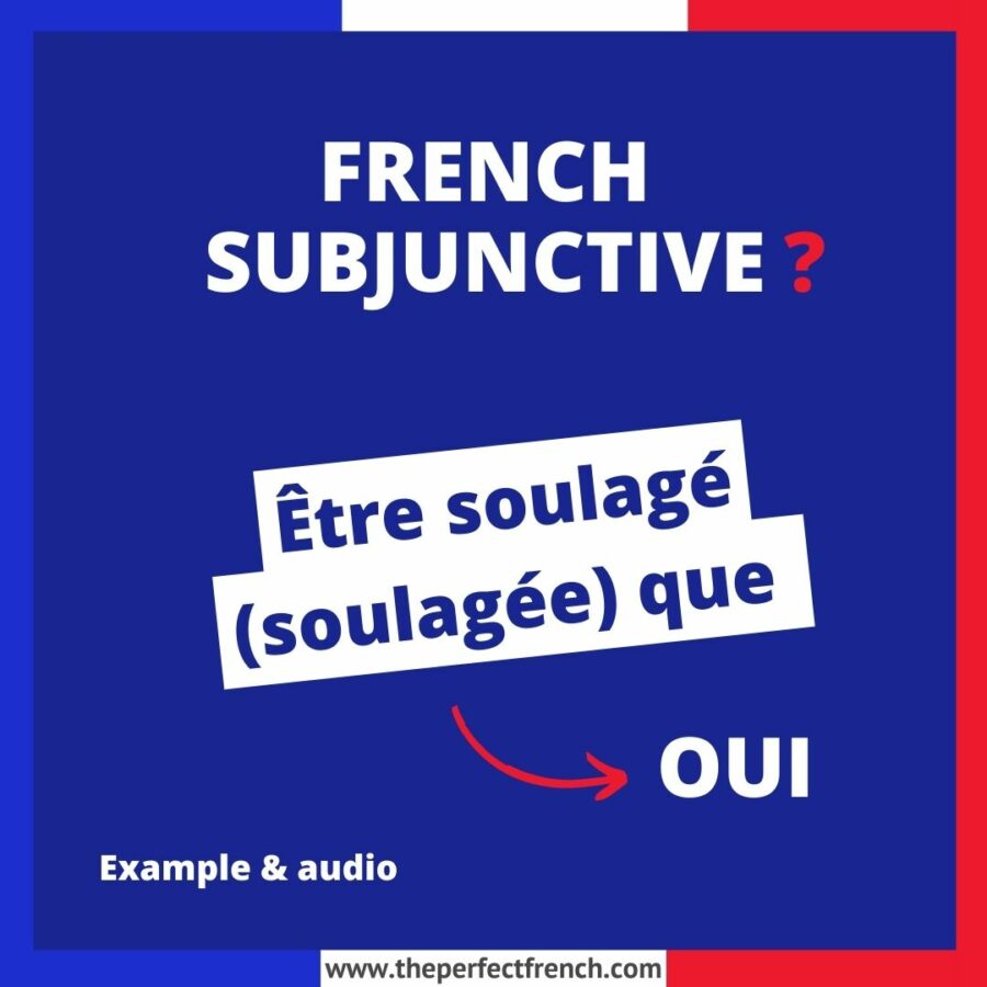 Être soulagé (soulagée) que French Subjunctive