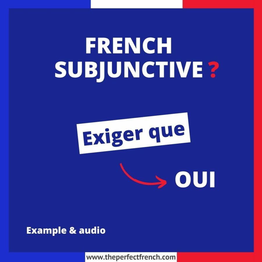 Exiger que French Subjunctive