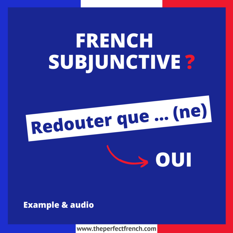 Redouter que ... (ne) French Subjunctive