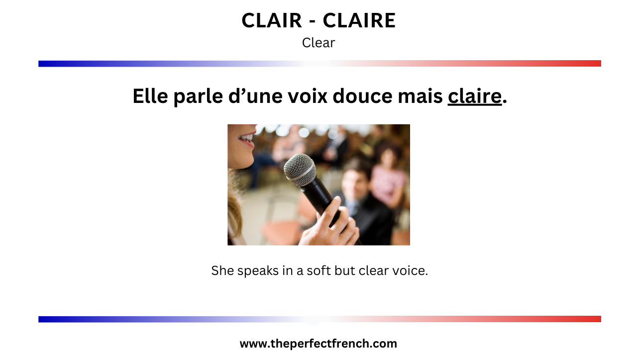 French Word of the Day - Clair - Claire (Clear)