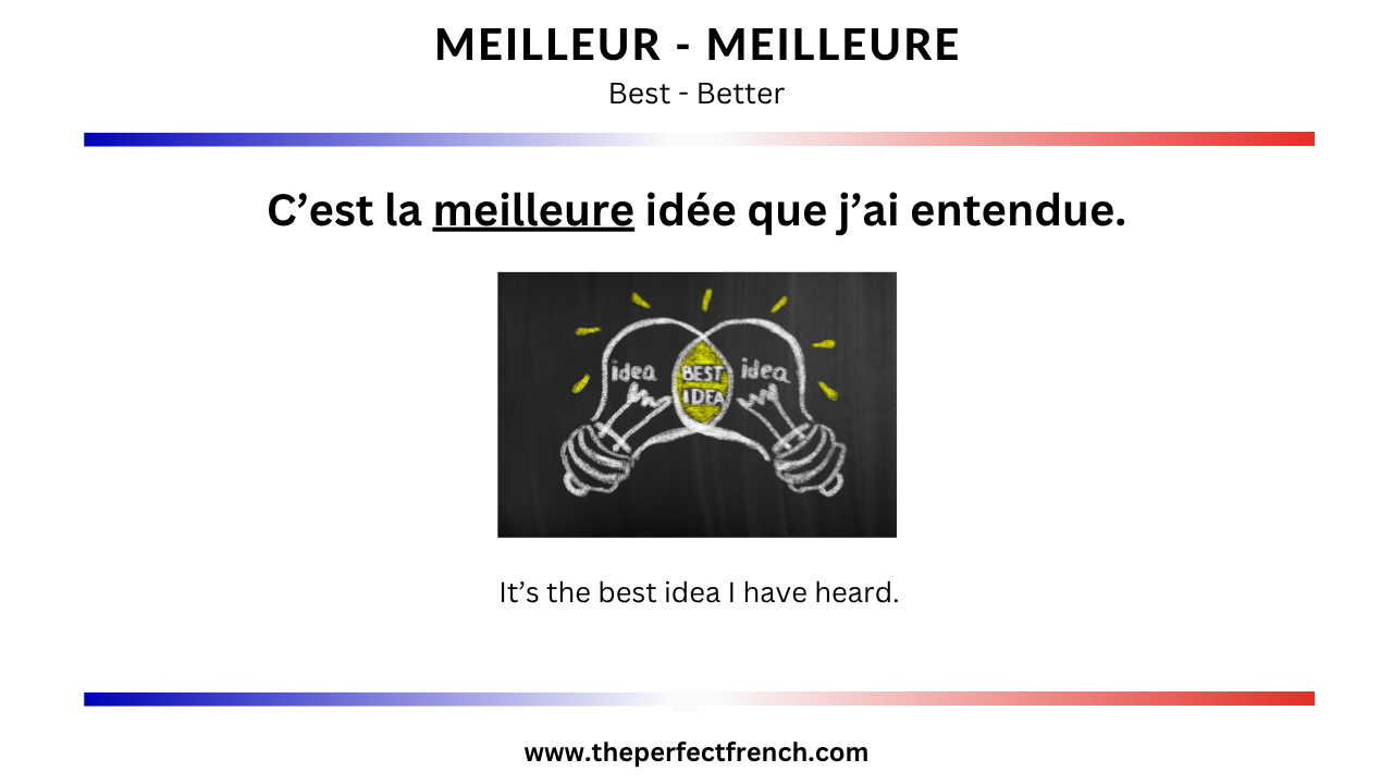 Best In French French Word of the Day - Meilleur - Meilleure (Best/Better)