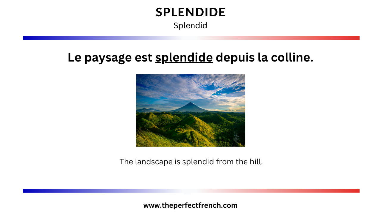 Sentence With Splendid French Word of the Day - Splendide (Splendid)